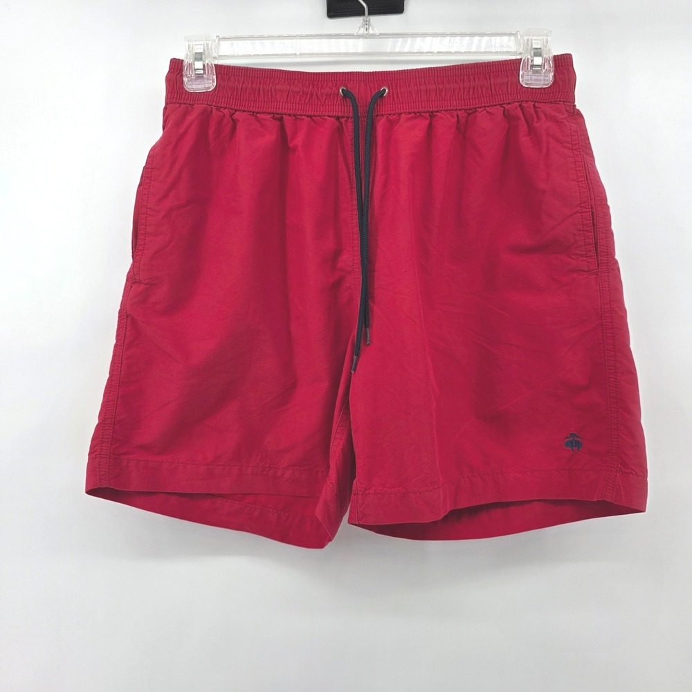 Brooks Brothers 346 Mens Red Swim Trunks Board Shorts Mesh Lined Size Medium